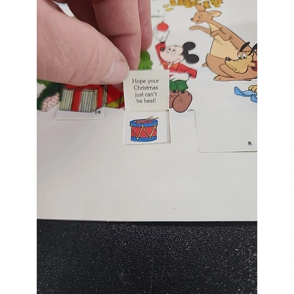 Vintage 4-Fold A Disney Advent‎ Calendar Hallmark Mickey, Minnie, Goofy, Winnie
